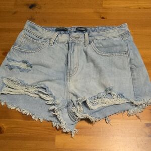Denim Blue Distressed Women's Shorts
